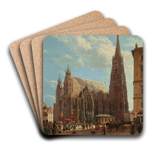 Der Stephansdom in Wien by Rudolf von Alt Art Drink Coaster set Der Stephansdom in Wien by Rudolf von Alt Art Drink Coaster set