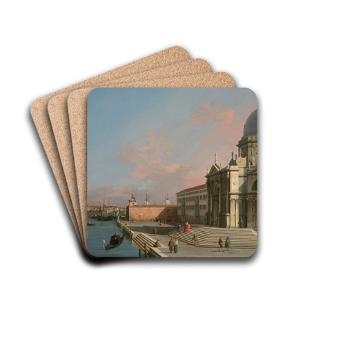 Venice, the Grand Canal looking East with Santa Maria della Salute by Canaletto Drink Coasters - set of 4 Venice, the Grand Canal looking East with Santa Maria della Salute by Canaletto Drink Coasters - set of 4