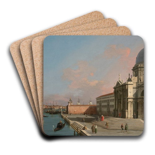 Venice, the Grand Canal looking East with Santa Maria della Salute by Canaletto Art Drink Coaster set