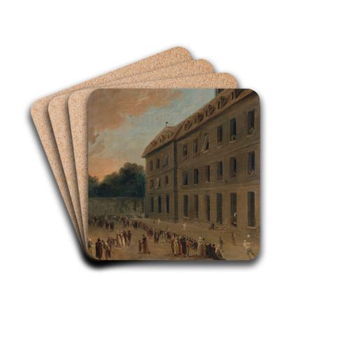 Rcration des prisonniers  Saint-Lazare; la partie de ballon by Hubert Robert Art Drink Coaster set