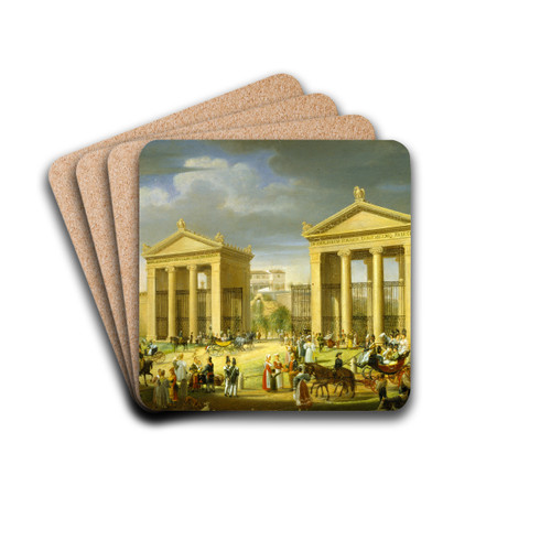The Approach To The Villa Borghese, Rome by Francesco Diofebi Drink Coasters - set of 4