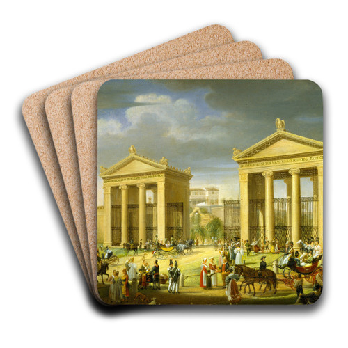 The Approach To The Villa Borghese, Rome by Francesco Diofebi Art Drink Coaster set