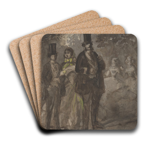 Walking in the Park by Constantin Guys Art Drink Coaster set