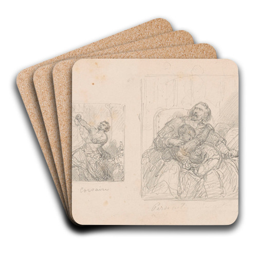The Corsair and The Persecution of the reformed by Nicaise De Keyser Art Drink Coaster set The Corsair and The Persecution of the reformed by Nicaise De Keyser Art Drink Coaster set