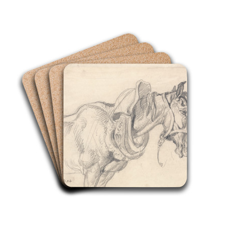 Head and Shoulders of a Cart Horse by James Ward Drink Coasters - set of 4