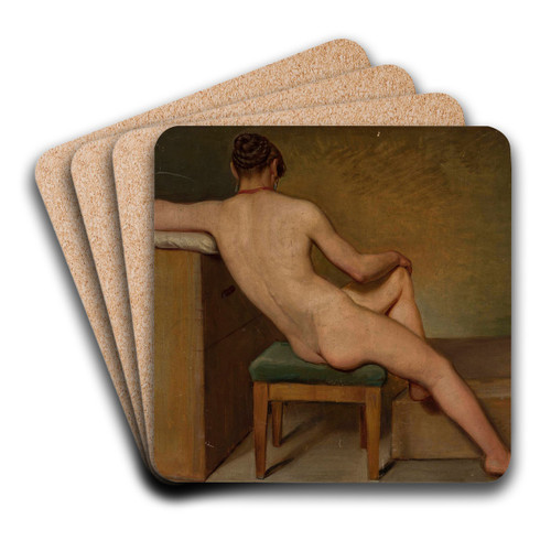 Female nude by Aleksander Lesser Art Drink Coaster set