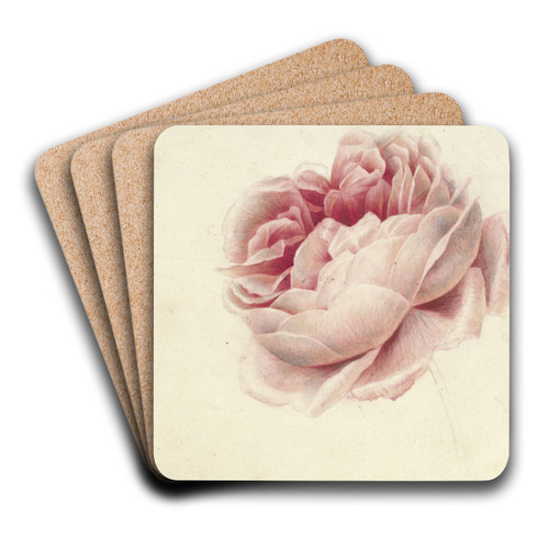 Roze roos by Georgius Jacobus Johannes van Os Art Drink Coaster set