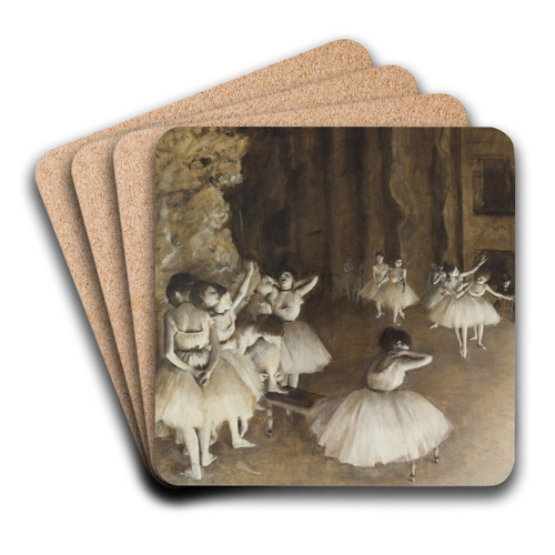 Ballet Rehearsal On Stage by Edgar Degas Art Drink Coaster set