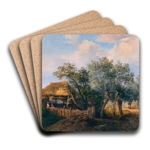 A Village Idyll by Josef Hger Art Drink Coaster set