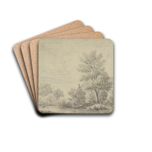 River landscape by Antonie Waterloo Drink Coasters - set of 4