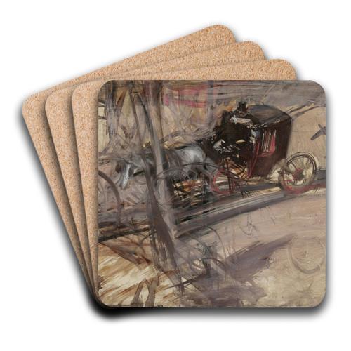 Der Kutscher by Giovanni Boldini Art Drink Coaster set