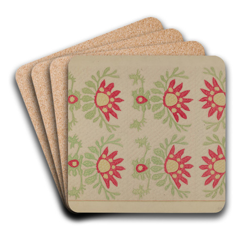 Applique Quilt - King David's Crown by Elbert S. Mowery Art Drink Coaster set Applique Quilt - King David's Crown by Elbert S. Mowery Art Drink Coaster set