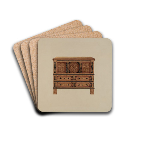 Two Drawer Sunflower Chest - front view by Martin Partyka Drink Coasters - set of 4 Two Drawer Sunflower Chest - front view by Martin Partyka Drink Coasters - set of 4