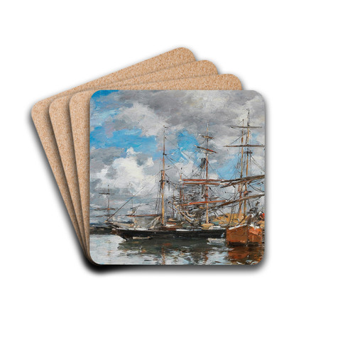 Le bassin de Deauville by Eugne Boudin Drink Coasters - set of 4
