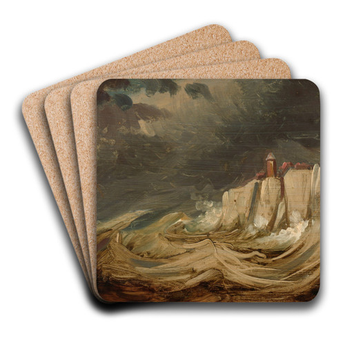 Storms on the Coast by Johannes Tavenraat Art Drink Coaster set