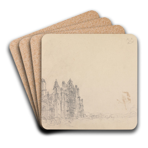 Melrose Abbey, Scotland by James Moore Art Drink Coaster set
