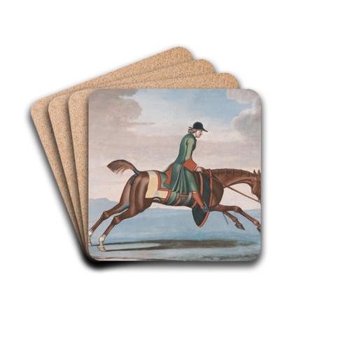 Racehorse at Exercise, Ridden by a Training-Groom.. by James Seymour Drink Coasters - set of 4 Racehorse at Exercise, Ridden by a Training-Groom.. by James Seymour Drink Coasters - set of 4