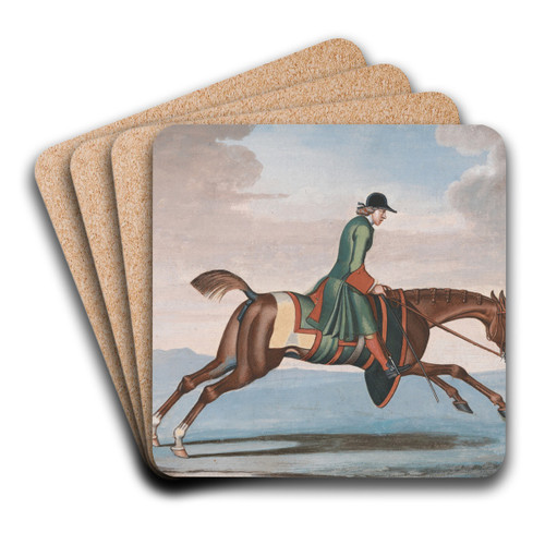 Racehorse at Exercise, Ridden by a Training-Groom.. by James Seymour Art Drink Coaster set Racehorse at Exercise, Ridden by a Training-Groom.. by James Seymour Art Drink Coaster set