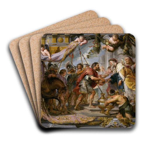 The Meeting of Abraham and Melchizedek by Peter Paul Rubens Art Drink Coaster set
