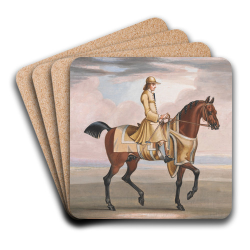 A Chestnut Horse at Exercise by James Seymour Art Drink Coaster set A Chestnut Horse at Exercise by James Seymour Art Drink Coaster set