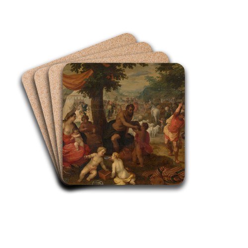 The Israelites in the Desert by Hendrik van Balen Drink Coasters - set of 4