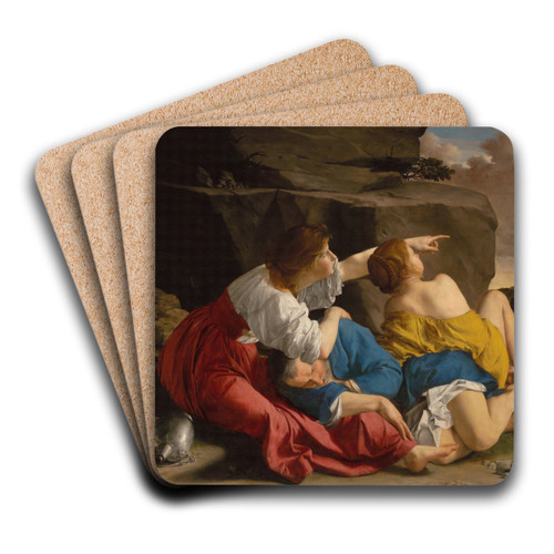 Lot and His Daughters by Orazio Gentileschi Art Drink Coaster set
