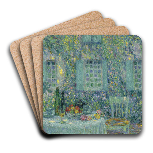 La Table, soleil dans les feuilles, Gerberoy by Henri Le Sidaner Art Drink Coaster set La Table, soleil dans les feuilles, Gerberoy by Henri Le Sidaner Art Drink Coaster set