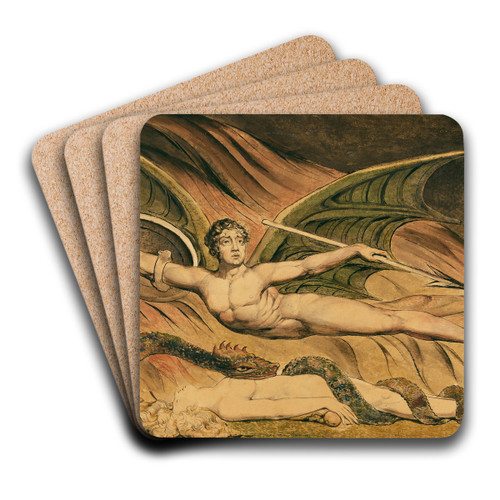 Satan Exulting over Eve by William Blake Art Drink Coaster set