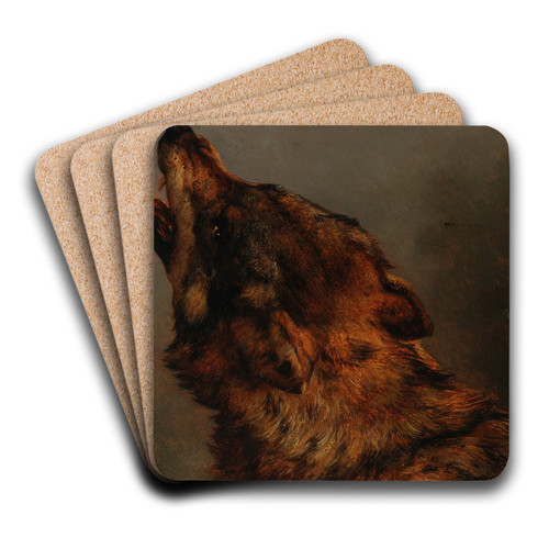 Tte de loup by Jacques-Raymond Brascassat Art Drink Coaster set