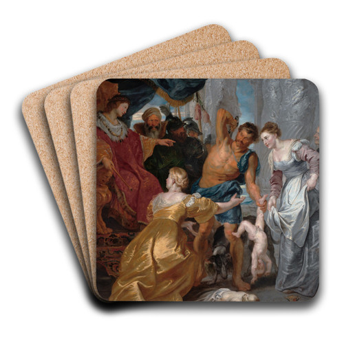 The Judgement of Solomon by Peter Paul Rubens Art Drink Coaster set