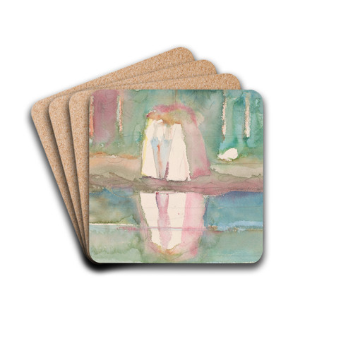 Kvinner p stranden, sgrdstrand by Edvard Munch Drink Coasters - set of 4