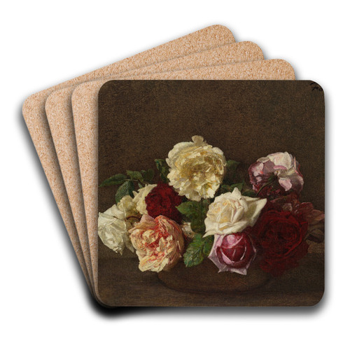 Roses dans une coupe by Henri Fantin-Latour Art Drink Coaster set