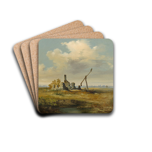 Ruins Of Csrda by Vojtech Klimkovi Drink Coasters - set of 4 Ruins Of Csrda by Vojtech Klimkovi Drink Coasters - set of 4