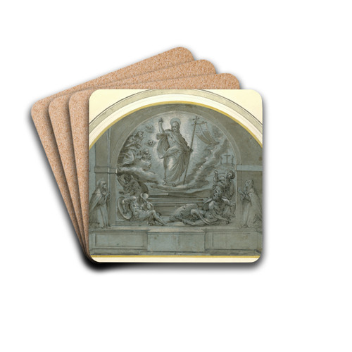 Design for a Frescoed Altarpiece of The Resurrection by Tommaso d'Antonio Manzuoli Drink Coasters - set of 4
