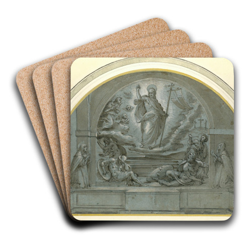 Design for a Frescoed Altarpiece of The Resurrection by Tommaso d'Antonio Manzuoli Art Drink Coaster set
