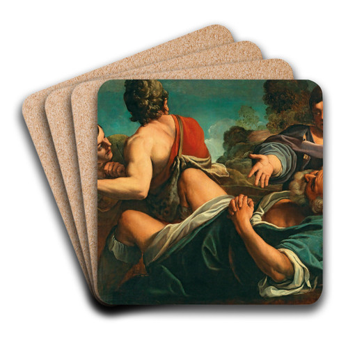The Drunkenness of Noah by Alessandro Tiarini Art Drink Coaster set