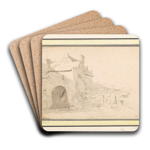 Architektonische Studie Zinnenturm by Johann Heinrich Roos Art Drink Coaster set