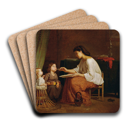 Caring sister by Karl Bheim Art Drink Coaster set Caring sister by Karl Bheim Art Drink Coaster set