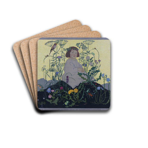 Am Abend by Franz Wacik Drink Coasters - set of 4