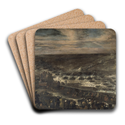 The Battle of Lund. Second battle by Johann Philip Lemke Art Drink Coaster set