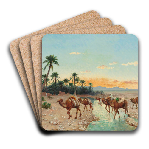 The Caravan by Jean Baptiste Paul Lazerges Art Drink Coaster set The Caravan by Jean Baptiste Paul Lazerges Art Drink Coaster set