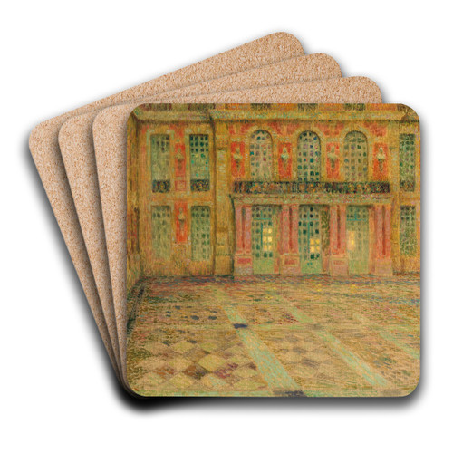 Versailles; Cour d'Honneur by Henri Le Sidaner Art Drink Coaster set Versailles; Cour d'Honneur by Henri Le Sidaner Art Drink Coaster set