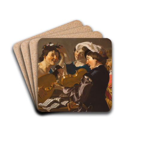 The Concert by Dirck Van Baburen Drink Coasters - set of 4