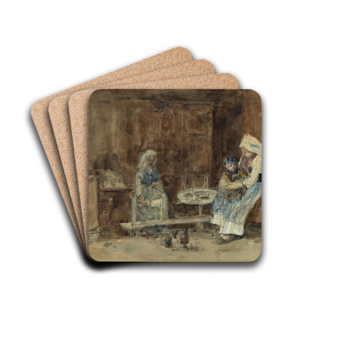 Intrieur breton, maternit by Eugne Boudin Drink Coasters - set of 4