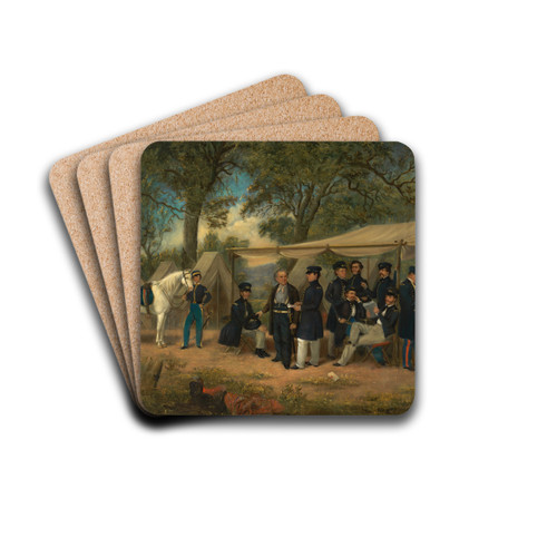Zachary Taylor at Walnut Springs by William Garl Browne Jr. Drink Coasters - set of 4 Zachary Taylor at Walnut Springs by William Garl Browne Jr. Drink Coasters - set of 4