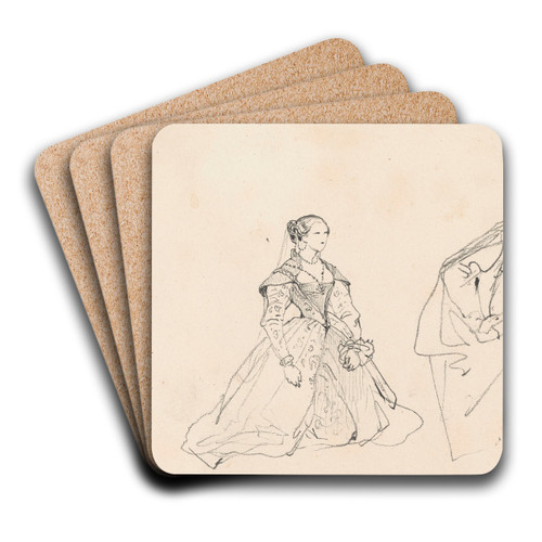 Two Figures by Nicaise De Keyser Art Drink Coaster set