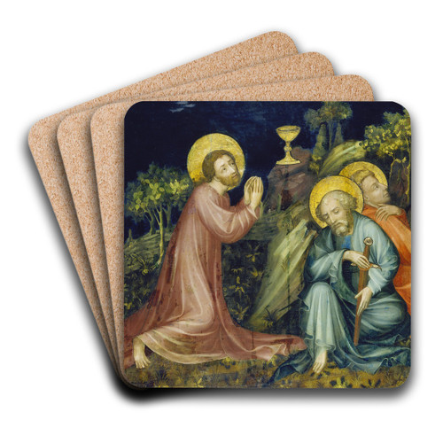 The Agony in the Garden by Nuremberg Master Of The Altarpiece Of The Virgin Art Drink Coaster set