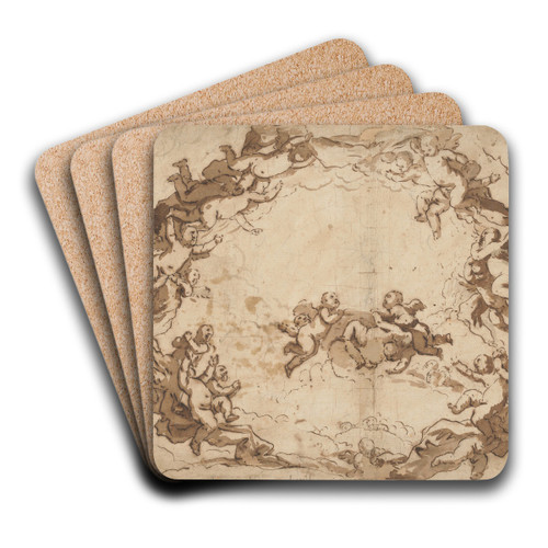 A Glory of Angels by Luca Giordano Art Drink Coaster set