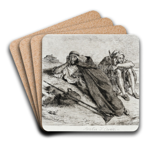 Arabes d'Oran by Eugne Delacroix Art Drink Coaster set