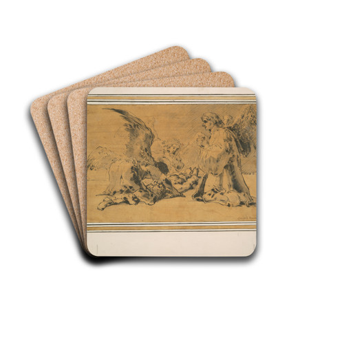 Dead Abel Mourned byAngels by Leonaert Bramer Drink Coasters - set of 4